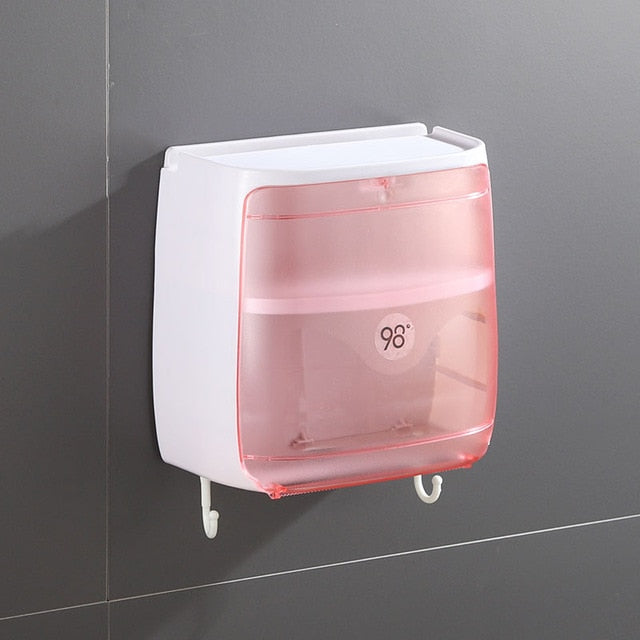 Toilet Paper Holder Waterproof Wall Mounted Toilet Paper Tray Roll Paper Tube Storage Box Tray Tissue Box Shelf Bathroom Product