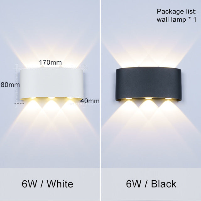 Nordic Wall Lamp Ip65 Led Aluminum Outdoor Up Down wall lights Modern For Home Stairs Bedroom Bedside Bathroom Lighting ZBW0010