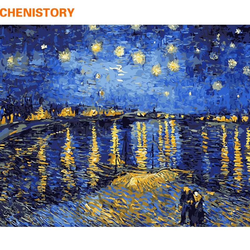 CHENISTORY Frameless Landscape Picture DIY Painting By Numbers Modern Wall Art Canvas Acrylic Paint For Home Decor 40x50cm Arts