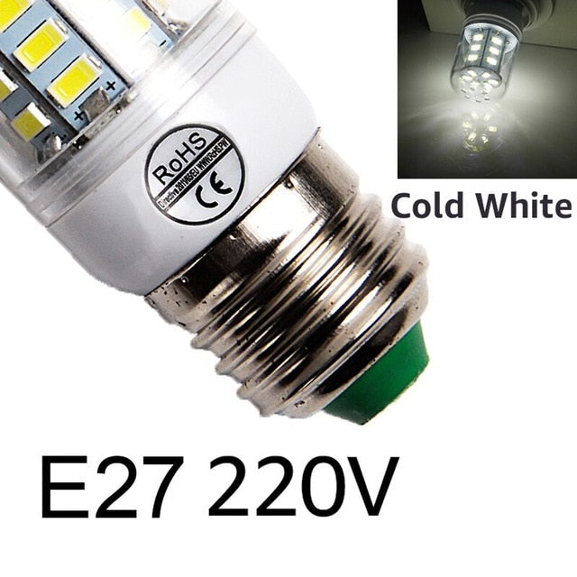 E27 LED Lamp E14 LED Bulb SMD5730 220V Corn Bulb 24 36 48 56 69 72LEDs Chandelier Candle LED Light For Home Decoration