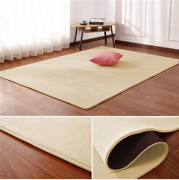 Nordic coral velvet carpet living room floor mat bedroom non-slip blanket living room rug bedroom bedside rectangular floor pad
