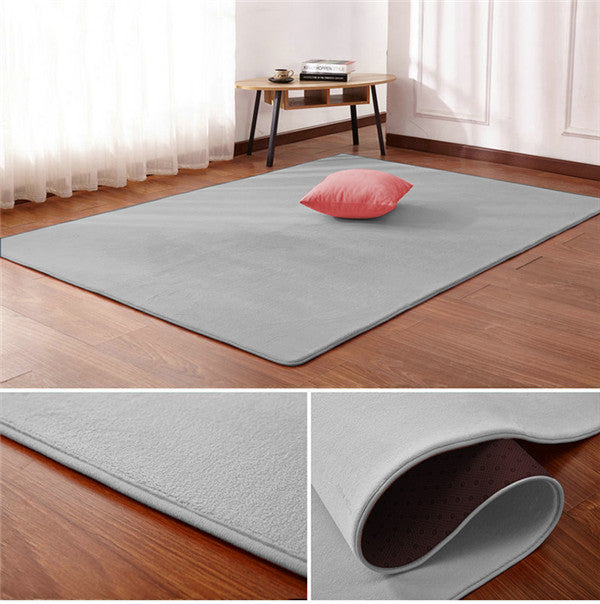 Nordic coral velvet carpet living room floor mat bedroom non-slip blanket living room rug bedroom bedside rectangular floor pad