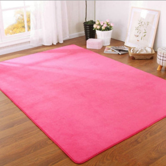 Solid Color Thick Coral Velvet Carpet Modern Living Room Area Carpet Bedroom Bedside Rug Tatami Crawling Mat Home Decoration