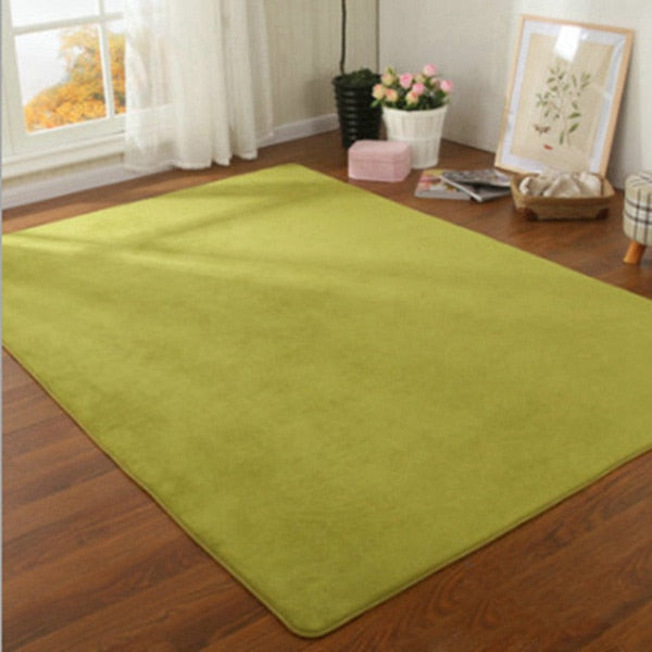 Solid Color Thick Coral Velvet Carpet Modern Living Room Area Carpet Bedroom Bedside Rug Tatami Crawling Mat Home Decoration