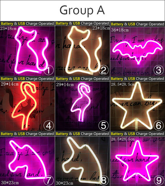 Wholesale 39 Styles Led Neon Light Colorful Rainbow Neon Sign for Room  Home Party Wedding Decoration Xmas Gift Neon Lamp