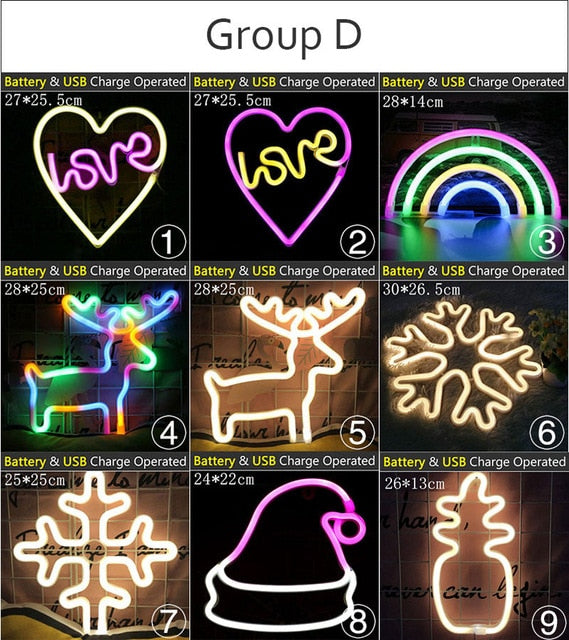 Wholesale 39 Styles Led Neon Light Colorful Rainbow Neon Sign for Room  Home Party Wedding Decoration Xmas Gift Neon Lamp