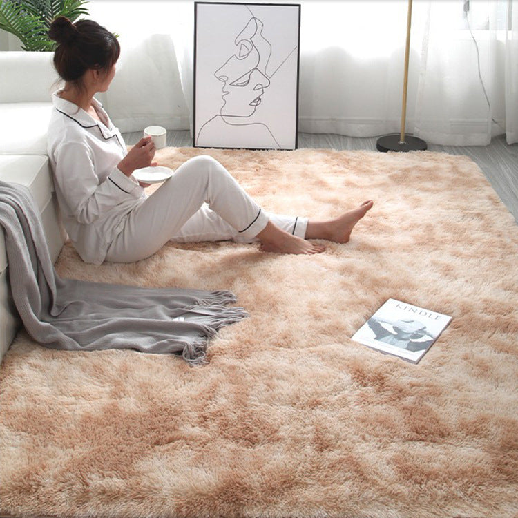 RULDGEE Shaggy Tie Dye Carpet Printed Alfombra Plush Floor Fluffy Mats Kids Room Faux Fur Area Rug Living Room Mats Silky Rugs