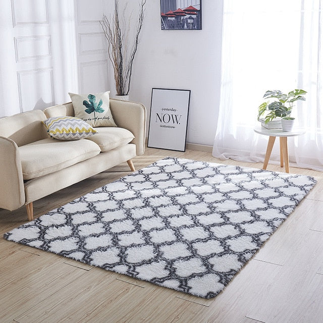 RULDGEE Shaggy Tie Dye Carpet Printed Alfombra Plush Floor Fluffy Mats Kids Room Faux Fur Area Rug Living Room Mats Silky Rugs