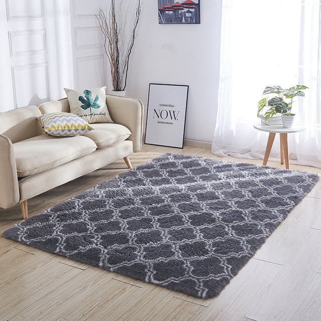 RULDGEE Shaggy Tie Dye Carpet Printed Alfombra Plush Floor Fluffy Mats Kids Room Faux Fur Area Rug Living Room Mats Silky Rugs
