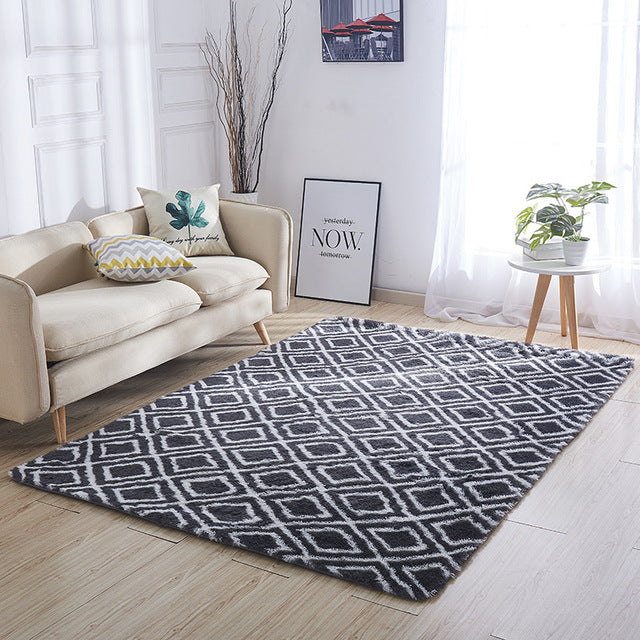 RULDGEE Shaggy Tie Dye Carpet Printed Alfombra Plush Floor Fluffy Mats Kids Room Faux Fur Area Rug Living Room Mats Silky Rugs