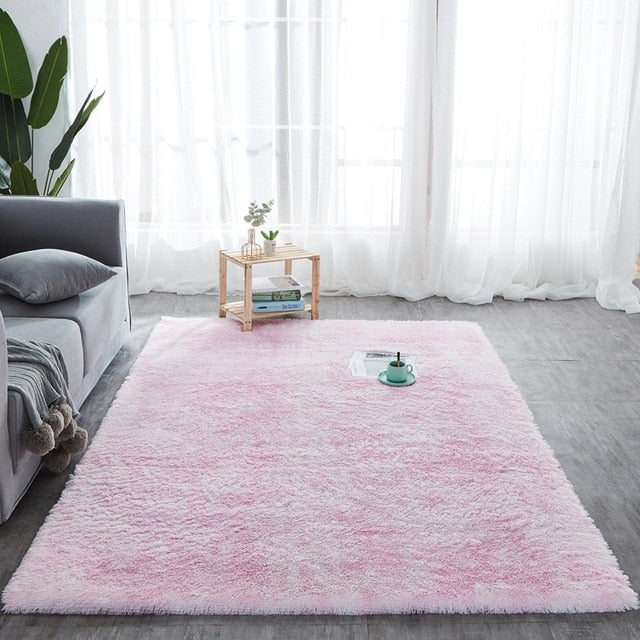 RULDGEE Shaggy Tie Dye Carpet Printed Alfombra Plush Floor Fluffy Mats Kids Room Faux Fur Area Rug Living Room Mats Silky Rugs