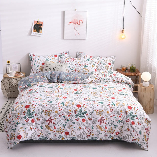 Solstice Cartoon green Printing cat head Children/kid Bedding Sets Duvet Cover Bed Sheet Pillowcase Bed Cover Linens Bedclothes