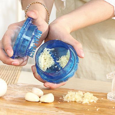 Manual Garlic Press Rocker with Handle Stainless Steel Garlic Crusher Squeezer Slicer Mincer Chopper Kitchen Gadget Tool
