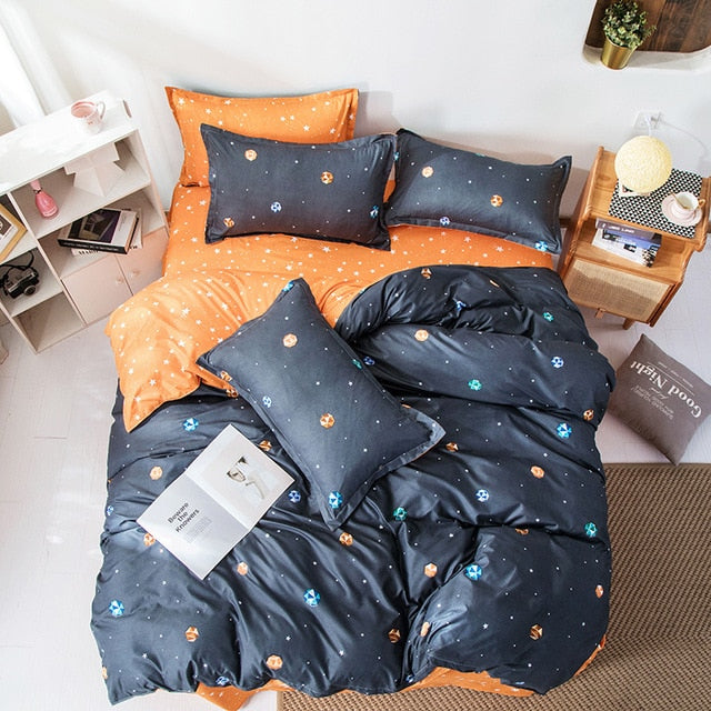 Bedding Set Lattice Bed Linen Pattern Simplicity Bed sheet Quilt Cover Pillowcase 4pcs King size Single Queen Double Bedclothes