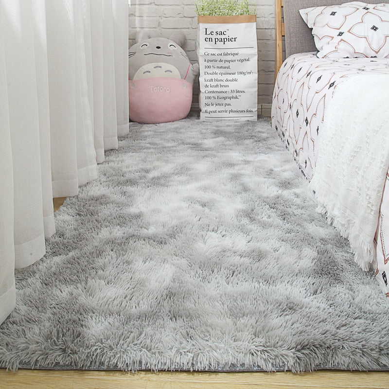 Living room carpet bedroom bedside mat simple modern gray household floor rug soft skin-friendly multi-zone use blanket