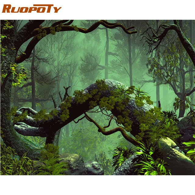 RUOPOTY Frame Picture Diy Painting By Numbers Landscape Kit Modern Home Wall Art Picture Unique Gift For Home Decors Artworks
