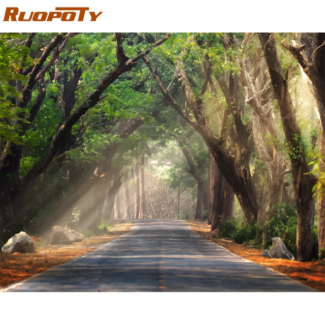 RUOPOTY Frame Picture Diy Painting By Numbers Landscape Kit Modern Home Wall Art Picture Unique Gift For Home Decors Artworks