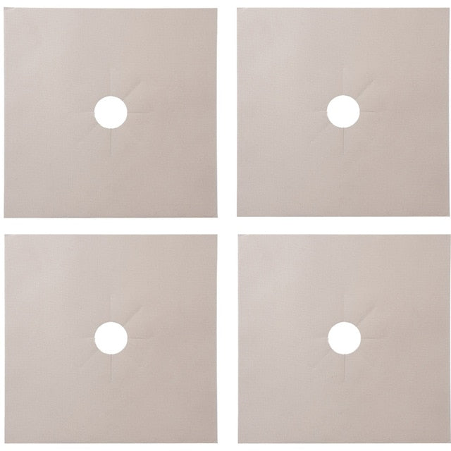 4pcs/set Gas Stove Protector  Cooker cover liner Clean Mat Pad Kitchen Gas Stove Stovetop Protector Kitchen Accessories