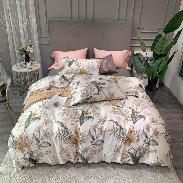 Svetanya Bohemian Egyptian Cotton Bedding Set Queen King Size Bedlinens Flat sheet Duvet Cover Set