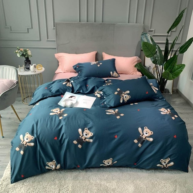 Svetanya Bohemian Egyptian Cotton Bedding Set Queen King Size Bedlinens Flat sheet Duvet Cover Set