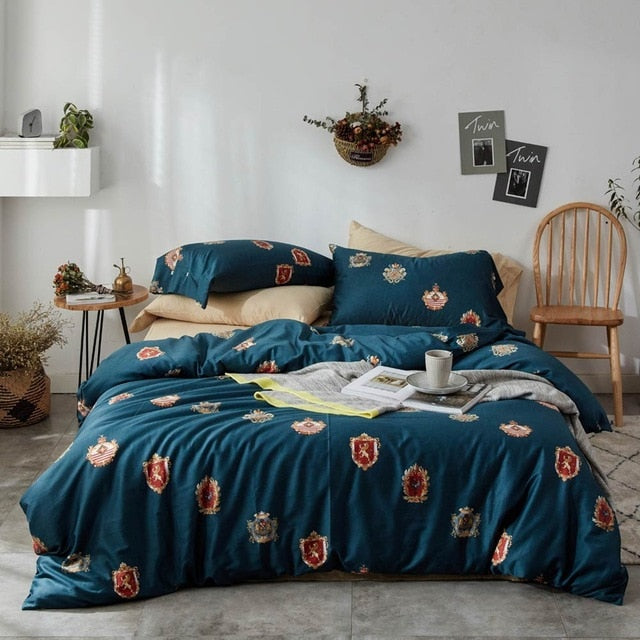 Svetanya Bohemian Egyptian Cotton Bedding Set Queen King Size Bedlinens Flat sheet Duvet Cover Set