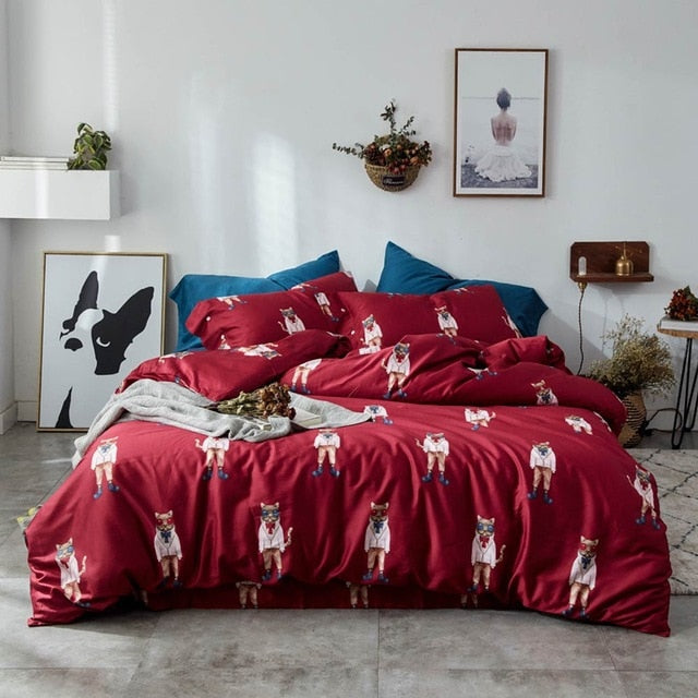 Svetanya Bohemian Egyptian Cotton Bedding Set Queen King Size Bedlinens Flat sheet Duvet Cover Set