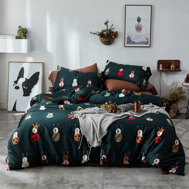 Svetanya Bohemian Egyptian Cotton Bedding Set Queen King Size Bedlinens Flat sheet Duvet Cover Set