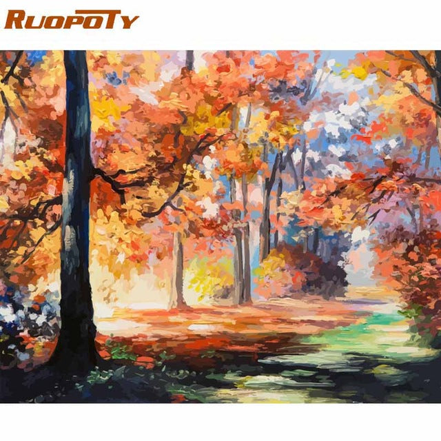 RUOPOTY Frame Romantic Paris DIY Painting By Numbers Landscape Acrylic Paint By Numbers For Home Wall Art Picture Gift 60x75cm