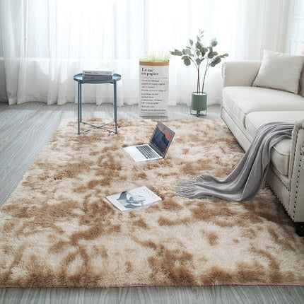 European long hair fashion bedroom carpet bay window bedside mat washable personality blanket Gradient color living room rug