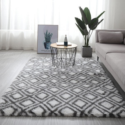 European long hair fashion bedroom carpet bay window bedside mat washable personality blanket Gradient color living room rug
