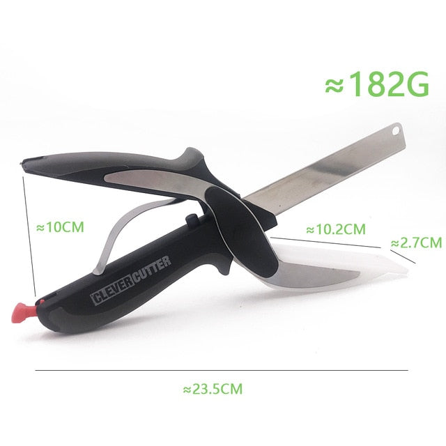 Stainless Steel Kitchen Scissors 2 in 1 Cutting Board Chopper Clever Fruit Vegetable Multifunctional Cutter Drop shipping