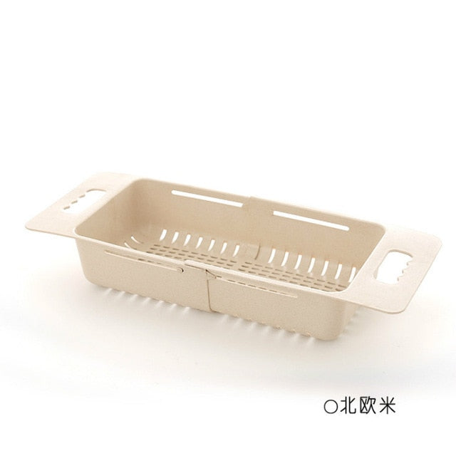 Retractable sink, drain rack, storage rack, kitchen, plastic bowl, chopsticks rack, household vegetable storage rack, bowl rack