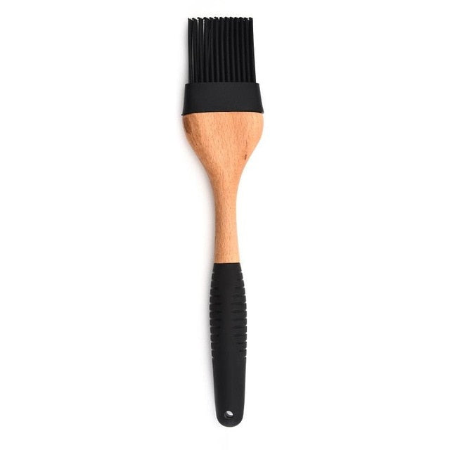 Dropshipping Silicone Wood Turner Soup Spoon Spatula Brush Scraper Pasta Gloves Egg Beater Kitchen Cooking Tools Kitchenware