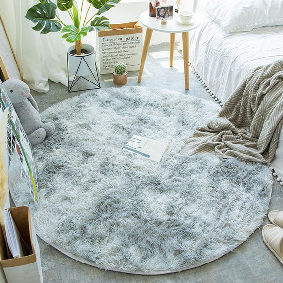 Fluffy Round Rug Carpets for Living Room Decor Faux Fur Rugs Kids Room Long Plush Rugs for Bedroom Shaggy Area Rug Modern Mats