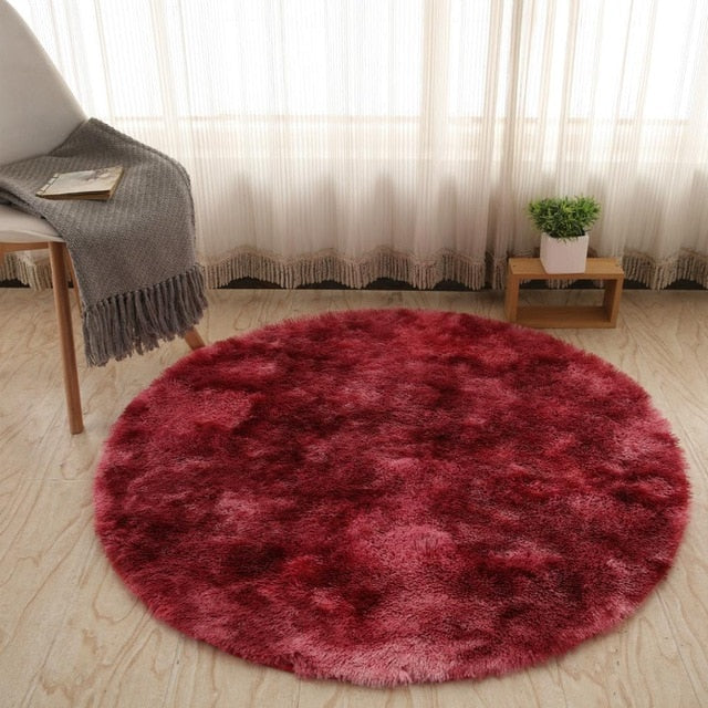 Fluffy Round Rug Carpets for Living Room Decor Faux Fur Rugs Kids Room Long Plush Rugs for Bedroom Shaggy Area Rug Modern Mats