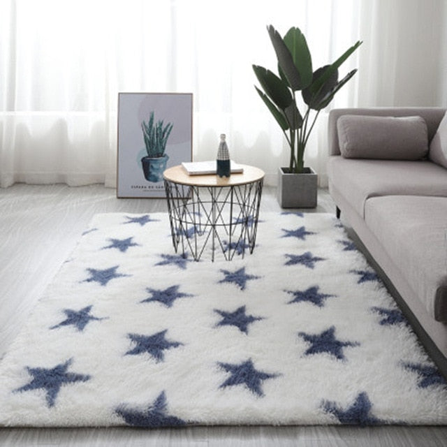 Grey Carpet Tie Dyeing Plush Soft Carpets For Living Room Bedroom Anti-slip Floor Mats Bedroom Water Absorption Carpet Rugs
