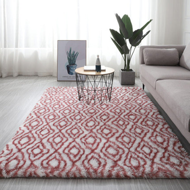 Grey Carpet Tie Dyeing Plush Soft Carpets For Living Room Bedroom Anti-slip Floor Mats Bedroom Water Absorption Carpet Rugs
