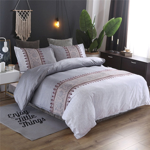Simple Luxury King Size Bedding Set Jacquard Floral Printed Bed Linen Duvet Cover Sets Quilt Covers Bedclothes (No Bed Sheet)