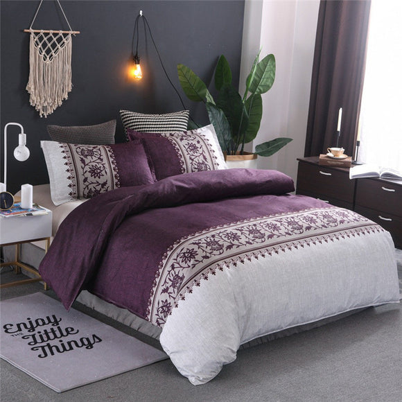 Simple Luxury King Size Bedding Set Jacquard Floral Printed Bed Linen Duvet Cover Sets Quilt Covers Bedclothes (No Bed Sheet)
