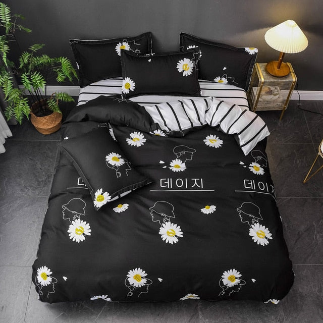 Flower Bedding Sets 3/4pcsBed Linings Duvet Cover Bed Sheet Pillowcases Bedding Set for Girl Kids