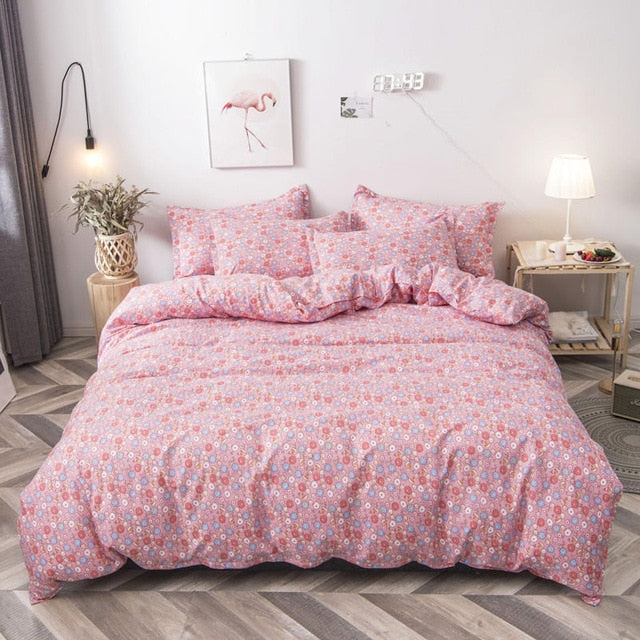Flower Bedding Sets 3/4pcsBed Linings Duvet Cover Bed Sheet Pillowcases Bedding Set for Girl Kids