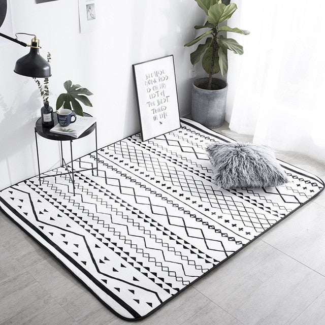 Nordic Modern Carpet Polyester Rug and Carpets for Living Room Floor Child Kids Play Mat Bedroom Bathroom Home Door Mat alfombra