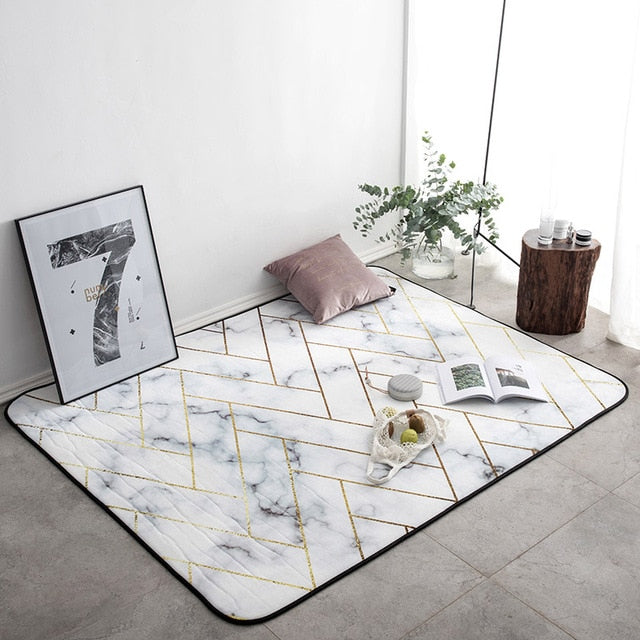 Nordic Modern Carpet Polyester Rug and Carpets for Living Room Floor Child Kids Play Mat Bedroom Bathroom Home Door Mat alfombra