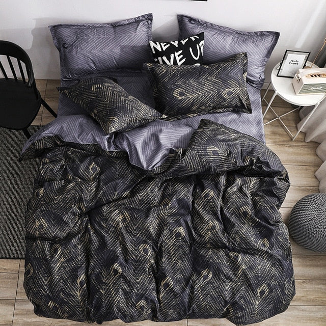 JDDTON New Arrival Classical Double sided Bed Linings Concise Style Bedding Set Quilt Cover Pillowcase Cover Bed 3pcs/set BE031