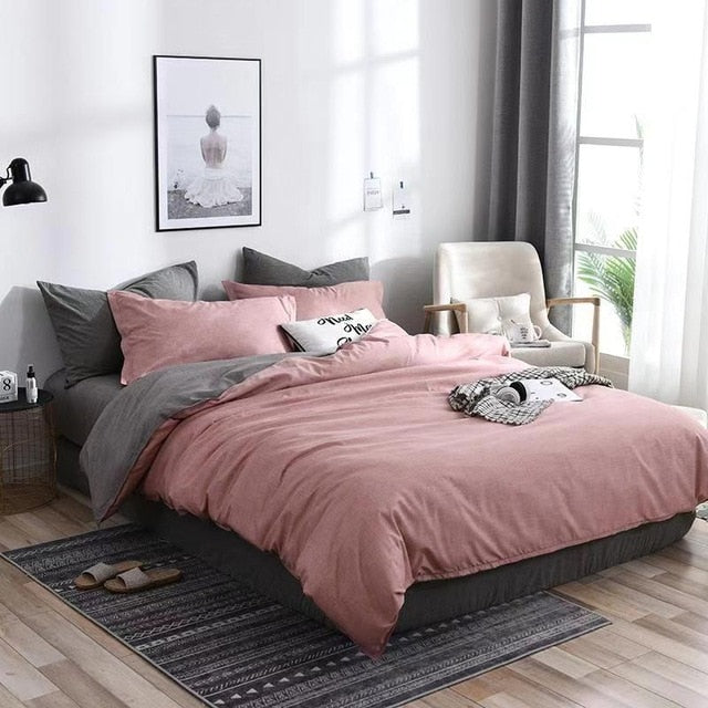JDDTON New Arrival Classical Double sided Bed Linings Concise Style Bedding Set Quilt Cover Pillowcase Cover Bed 3pcs/set BE031