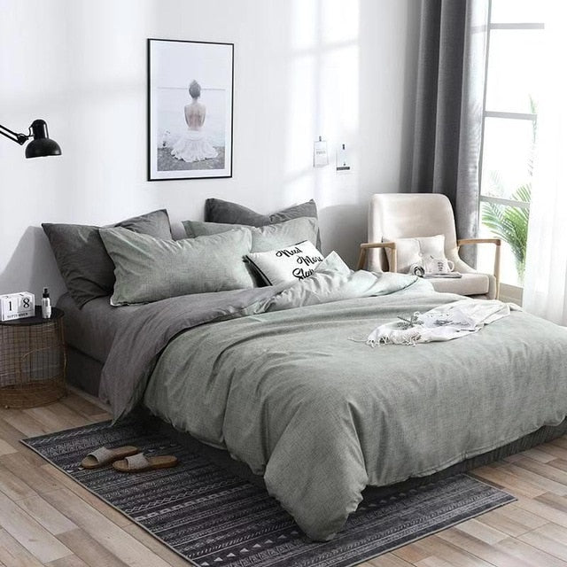 JDDTON New Arrival Classical Double sided Bed Linings Concise Style Bedding Set Quilt Cover Pillowcase Cover Bed 3pcs/set BE031