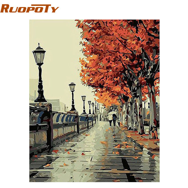RUOPOTY Frame Tiger Animals DIY Painting By Numbers Wall Art Picture Acrylic Canvas Painting For Home Decoration Drop Shipping