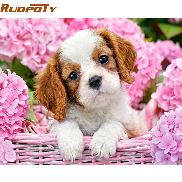 RUOPOTY Frame Tiger Animals DIY Painting By Numbers Wall Art Picture Acrylic Canvas Painting For Home Decoration Drop Shipping