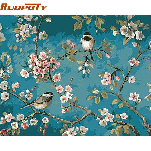 RUOPOTY Frame Tiger Animals DIY Painting By Numbers Wall Art Picture Acrylic Canvas Painting For Home Decoration Drop Shipping